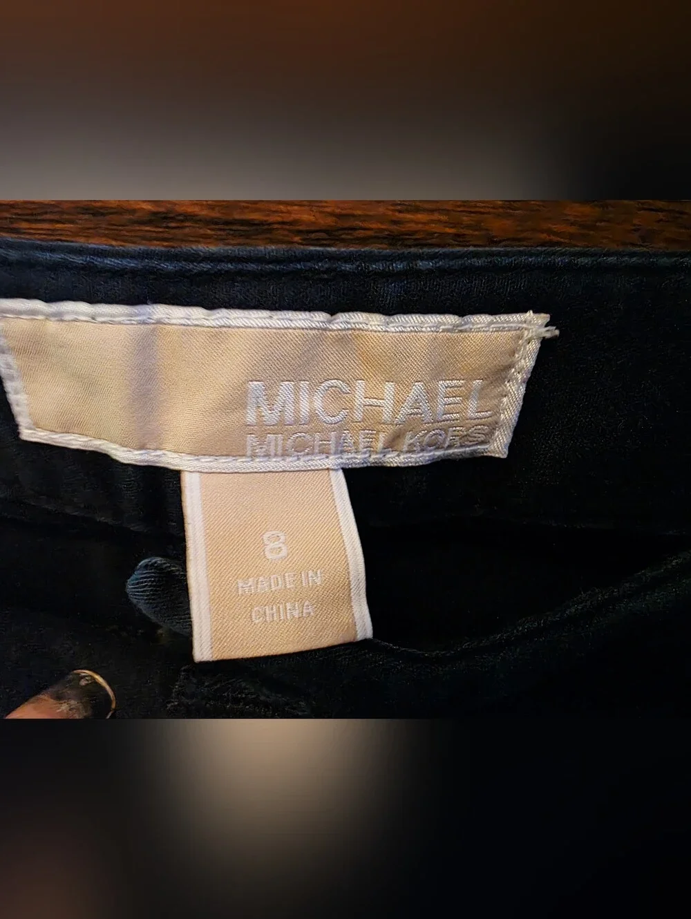 Michael Kors Blue Straight Leg Jeans with Gold Zippers